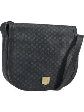 CELINE Shoulder Bag Leather Black Gold